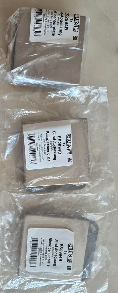 Jung Blind-Afdekplaat Aluminium/Edelstaal/Chroom ES2994B, Ophalen of Verzenden, Nieuw, Overige typen