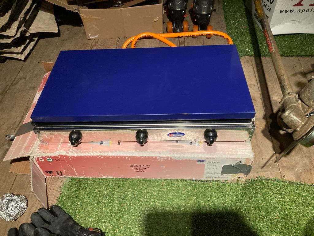 Gaskookplaat 3-pits voor camping - Goede staat, Caravans en Kamperen, Kampeeraccessoires, Gebruikt, Ophalen of Verzenden