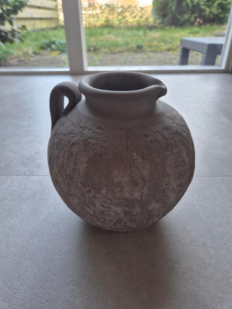 Decoratieve aardewerk pot (taupe), Antiek en Kunst, Ophalen of Verzenden