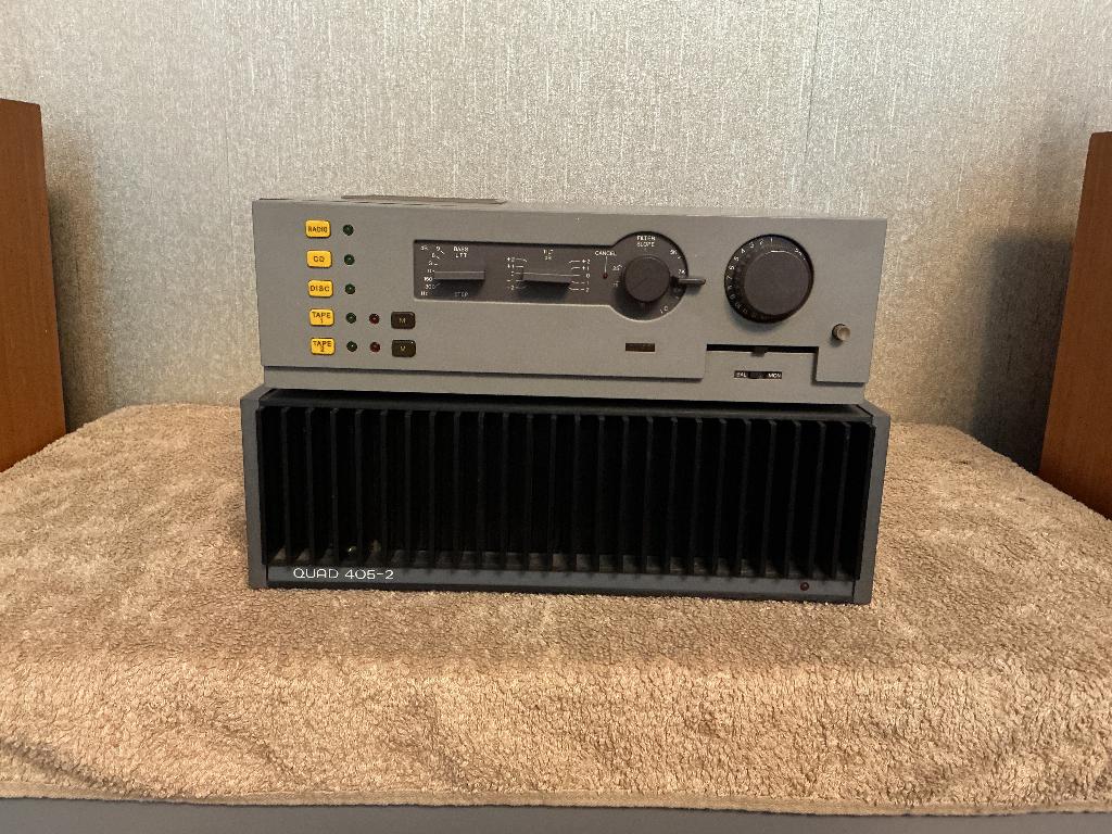 Quad 405-2 en Quad 44, Overige merken, Gebruikt, Ophalen of Verzenden, 120 watt of meer