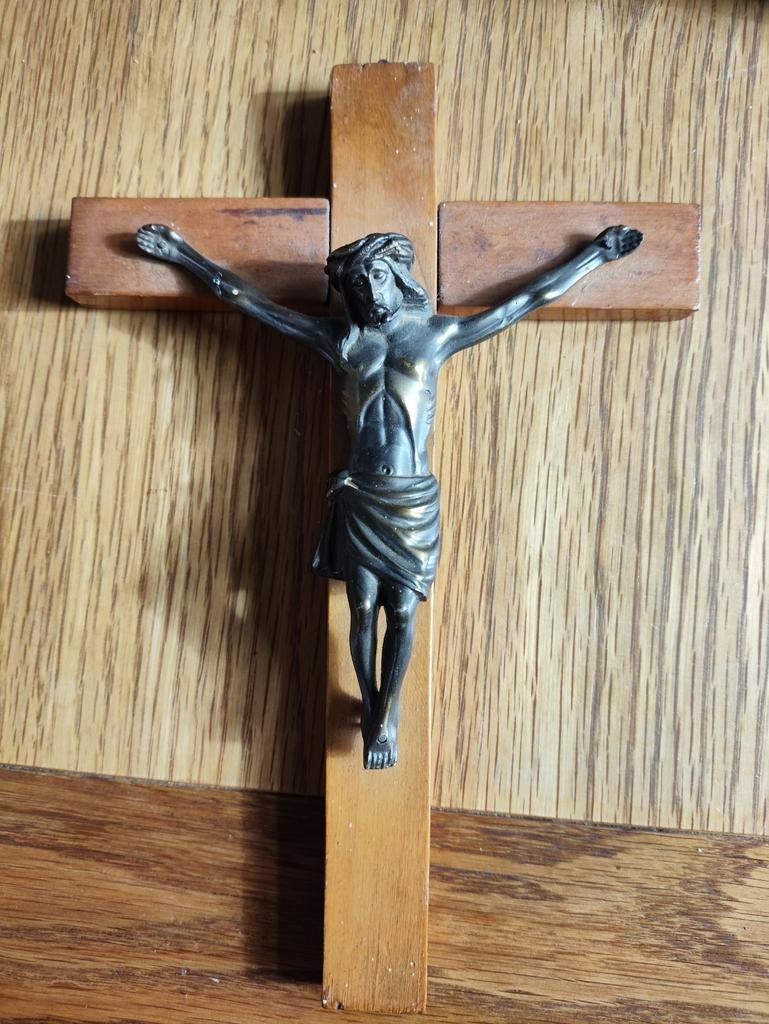 Vintage kruisbeeld, Ophalen of Verzenden, Gebruikt, Beeld(je)