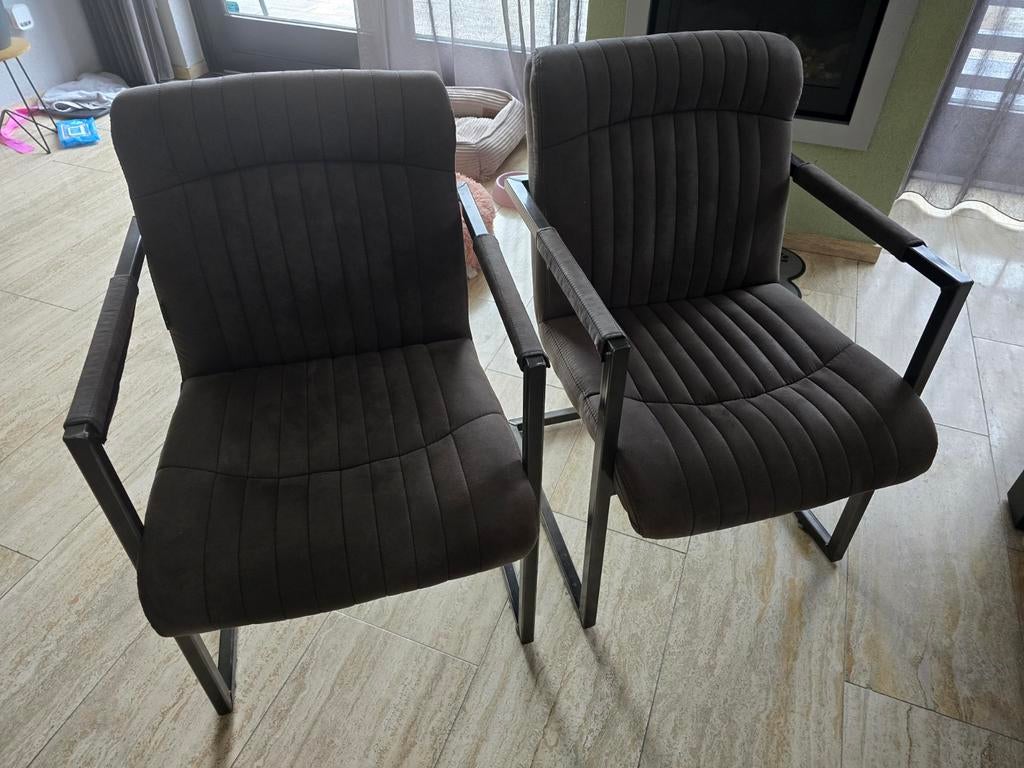 Twee zgan eetkamer stoelen van De Bommel, Twee, Zwart, Ophalen of Verzenden, Zo goed als nieuw