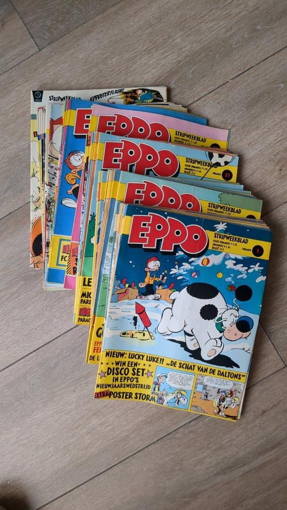 Eppo 1979 t/m1984, 1980 compleet met Flash Gordon boekjes., Complete serie of reeks, Ophalen of Verzenden, Gelezen