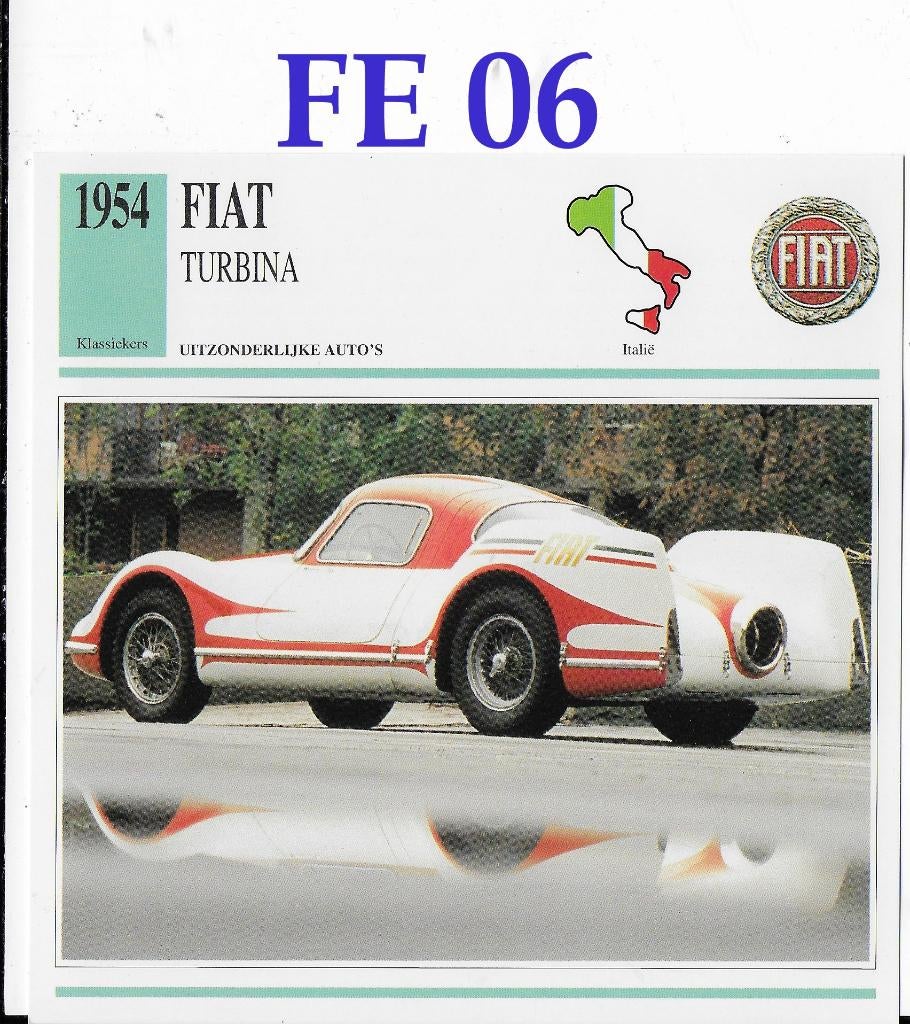 Fe6 autokaart fiat turbina ( 1954 ), Verzenden, Zo goed als nieuw, Auto's