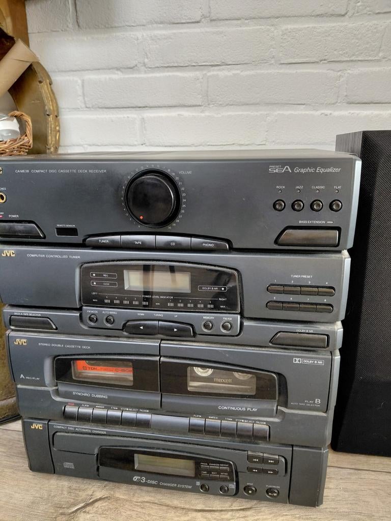 Jvc stereotoren met 4 boxen, Audio, Tv en Foto, Stereo-sets, Ophalen, Cassettedeck, JVC