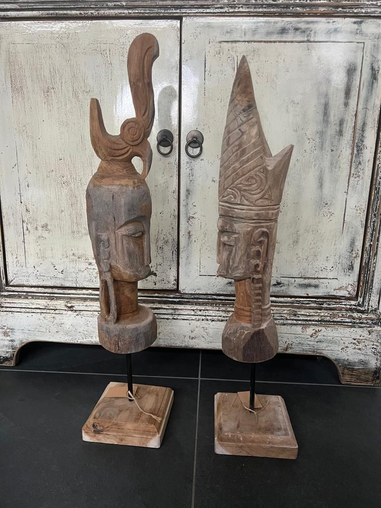 Javaanse houtsnijwerk beelden massief teak kip model punt, Ophalen of Verzenden, Nieuw, Fantasy