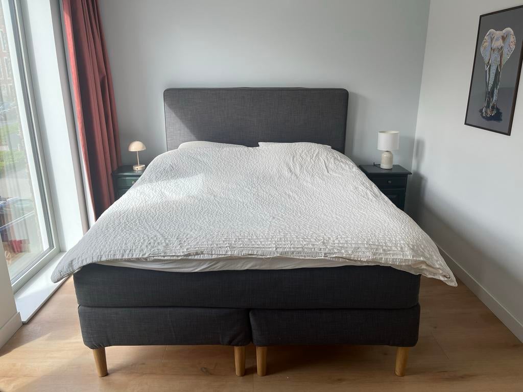 IKEA Dunvik boxspring 160x200, Huis en Inrichting, Ophalen, Gebruikt, Tweepersoons, 200 cm