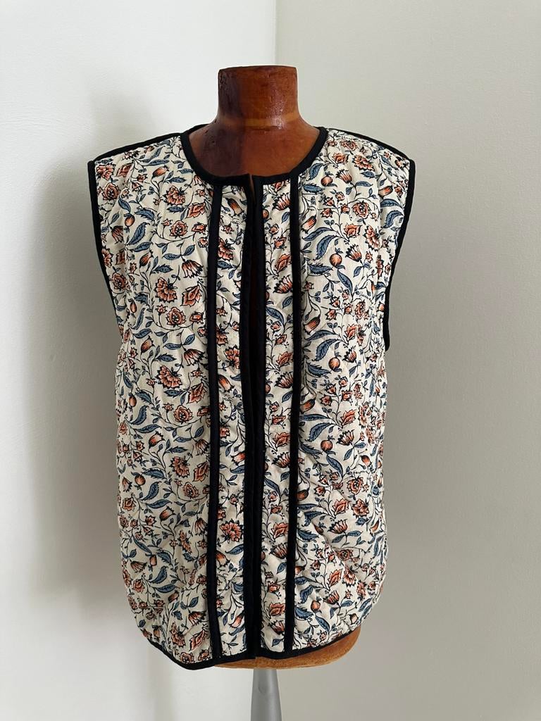 Bloemenprint Harper & Yve bodywarmer gilet in maat S, Ophalen of Verzenden, Zo goed als nieuw, Maat 36 (S), Beige