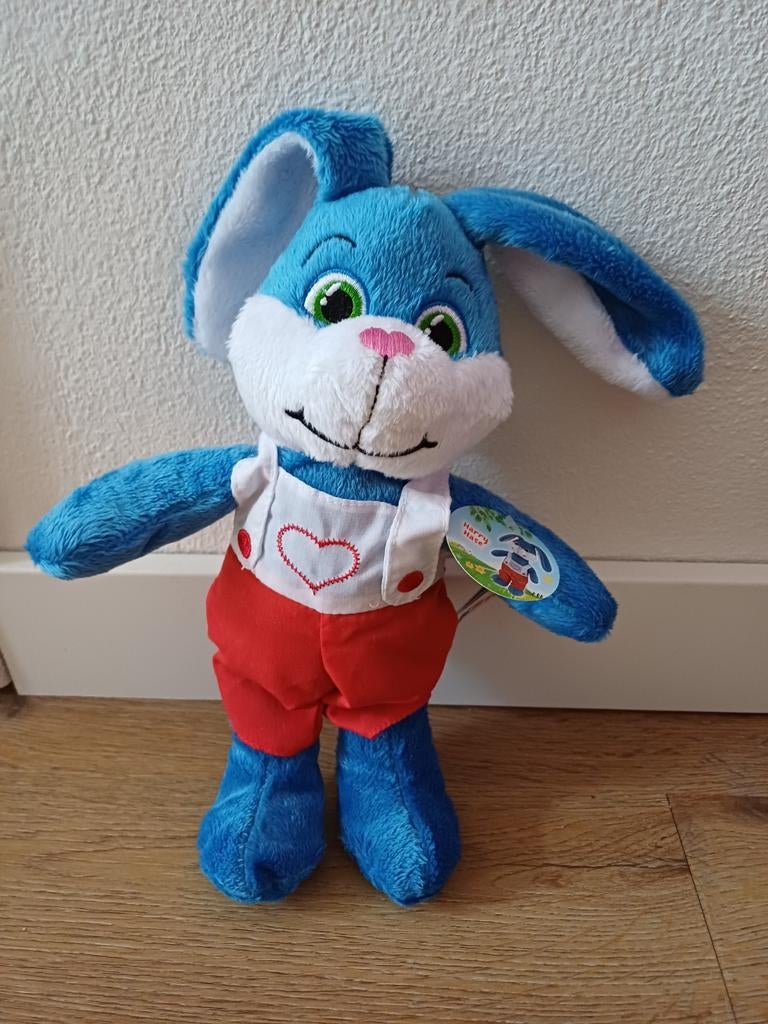 Blauw konijn haas kinder  harry hase nieuwstaat, Ophalen of Verzenden, Nieuw, Konijn