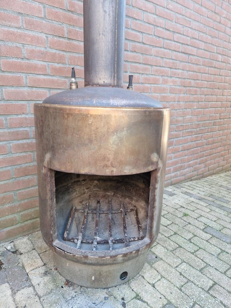 Buiten kachel dubbelwandig RVS, Ophalen, Gebruikt