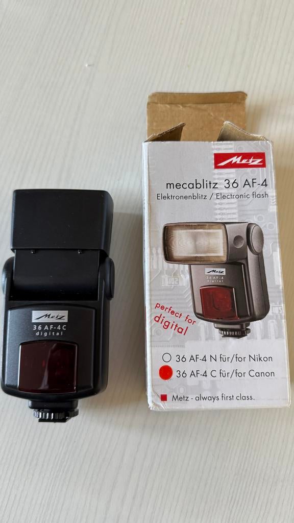 Metz Mecablitz 36 AF-4C Digital flitser voor Canon, Ophalen, Zo goed als nieuw, Metz, Kantelbaar
