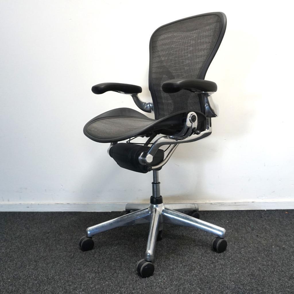 Herman Miller Aeron type B Bureaustoelen | Grafiet / Chroom, Gebruikt, Overige kleuren, -, -