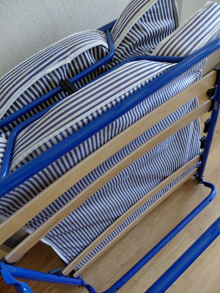 Opklapbed, Eenpersoons, Blauw, Nieuw, 190 cm of minder