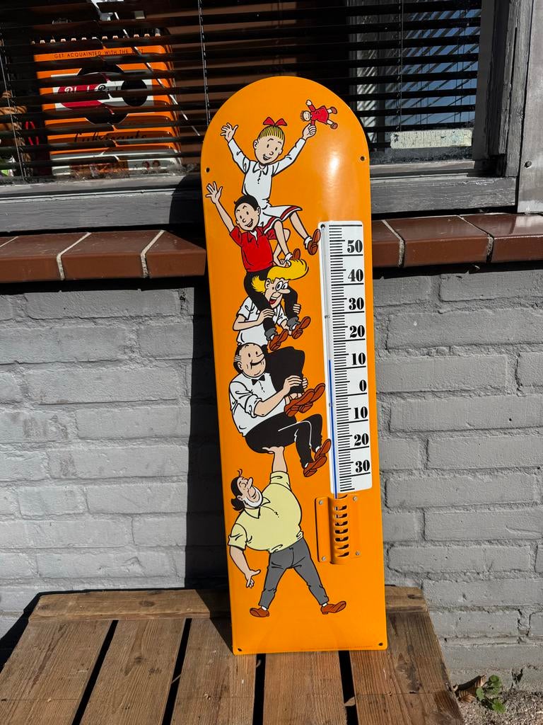 Suske en Wiske emaille reclamebord - Vintage 1999, Ophalen, Suske en Wiske, Gebruikt, Plaatje, Poster of Sticker