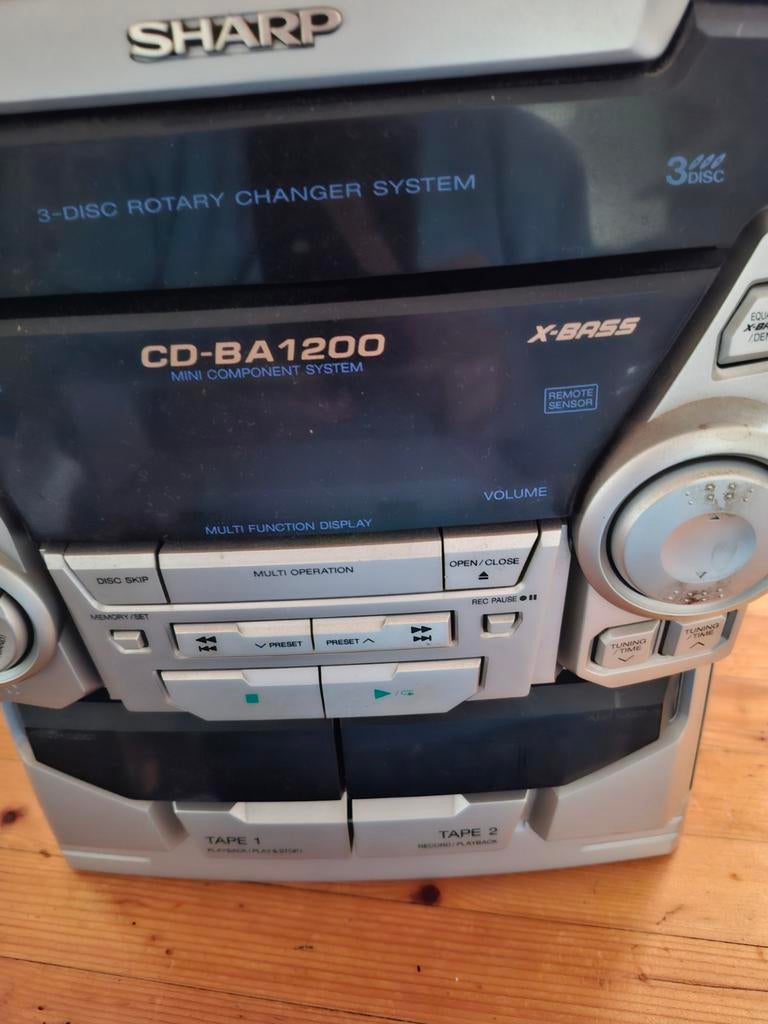 Sharp CD-BA1200 Minisysteem met Cassettedeck, Ophalen, Gebruikt, Tuner of Radio, Microset