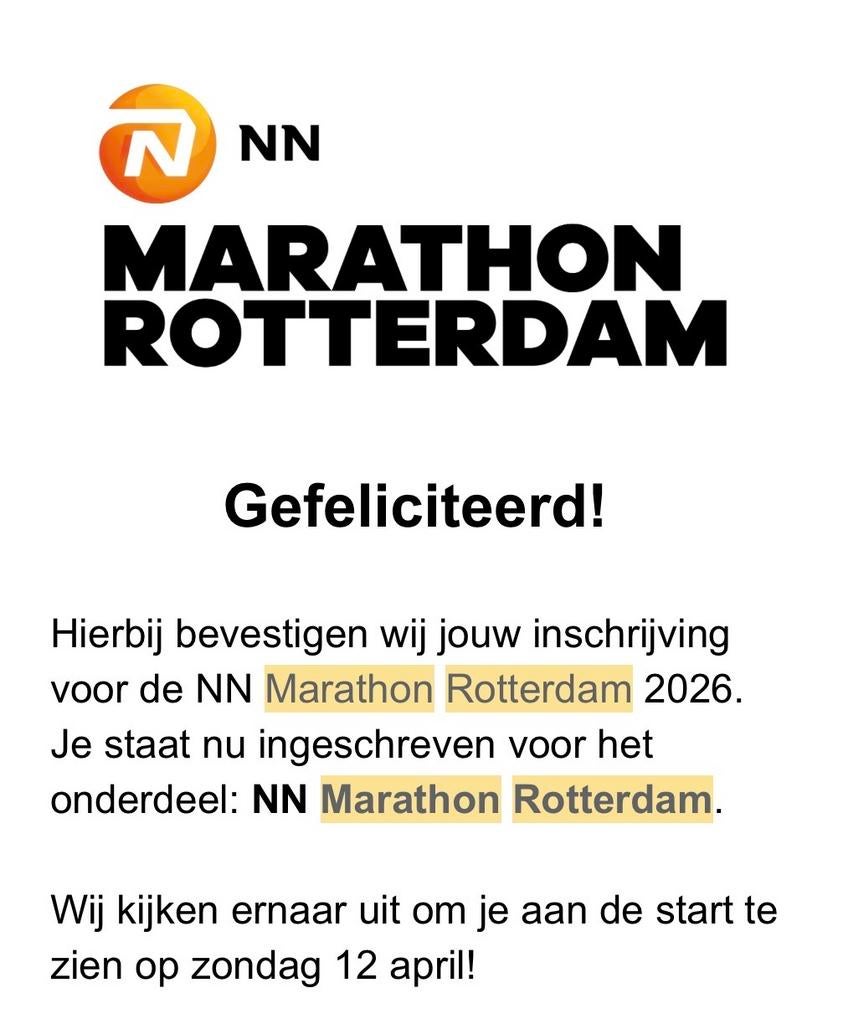 Startbewijs Marathon 2026, Sport en Fitness, Loopsport en Atletiek, Ophalen of Verzenden, Nieuw, Overige typen, Overige merken