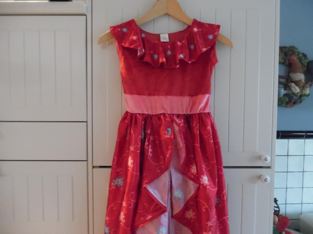 carnaval mooie rode prinsessen jurk 134-146 voor 7-9 jaar, Ophalen of Verzenden, Zo goed als nieuw, 134 t/m 140, Meisje