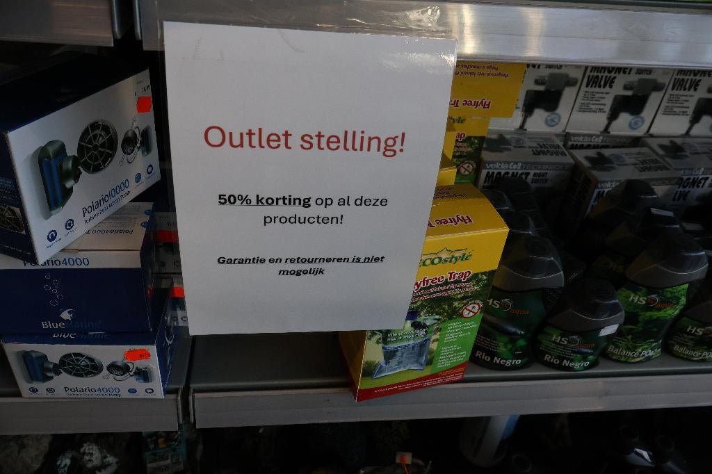 50 % korting op onze outlet stelliing, Dieren en Toebehoren, Vissen | Aquaria en Toebehoren, Overige typen, Nieuw, Ophalen of Verzenden