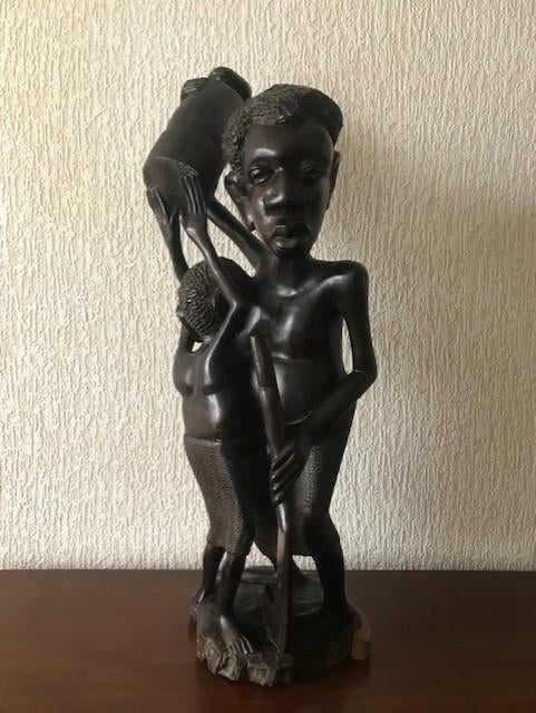 Prachtig groot houten Afrikaans Makonde beeld, (retro), Ophalen