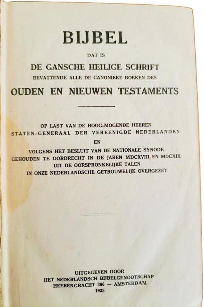Bijbel, uitgave 1935, Antiek en Kunst, Antiek | Boeken en Bijbels, Ophalen of Verzenden
