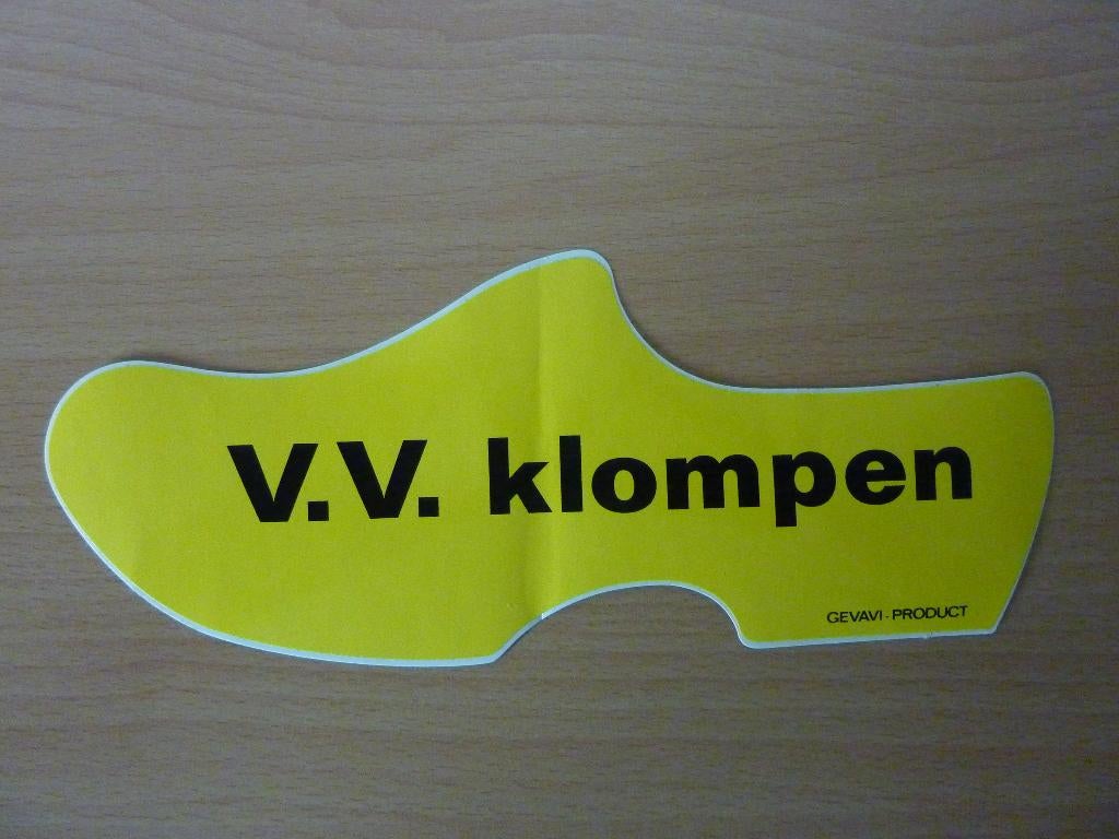 Sticker in de vorm van een klomp - VV Klompen, Verzenden, Nieuw