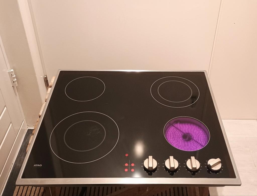 Atag 4-pits inbouw keramische kookplaat Model: HC6471B, Gebruikt, Verzenden, ., Keramisch