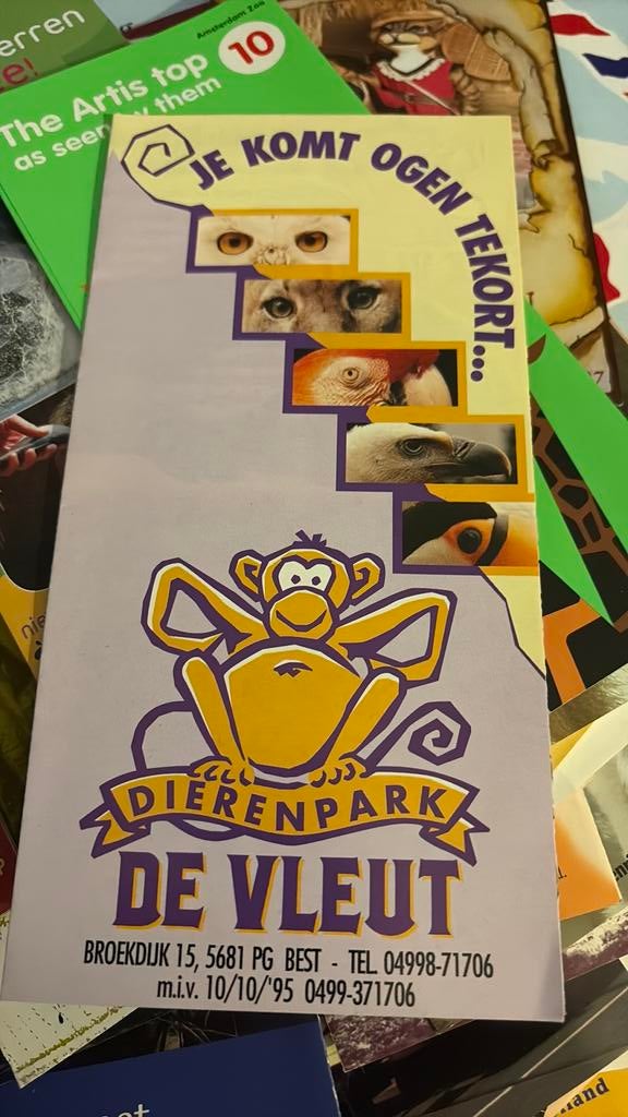 Folder dierentuin park de vleut, Ophalen of Verzenden