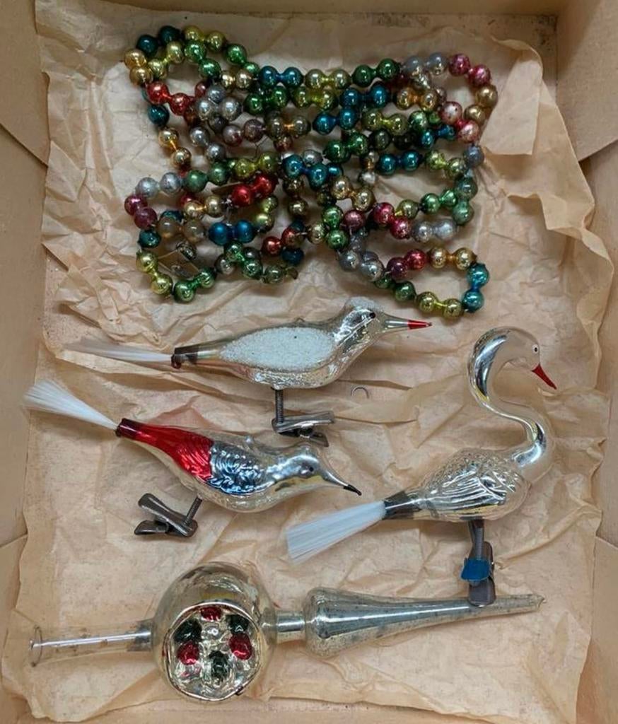 Kerstbal grote collectie antieke kerstballen en pieken, Ophalen of Verzenden