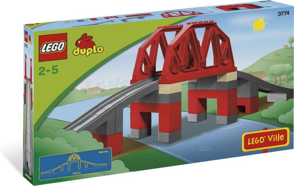 Duplo brug 10872 set - incl. uitbreiding rode boogbrug 3774, Ophalen, Overige thema's, Compleet, Zo goed als nieuw