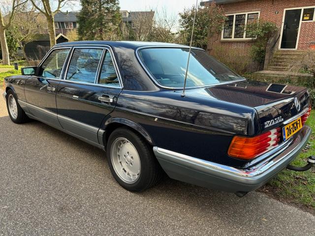 Mercedes-Benz S-Klasse 5.0 500 SEL AUT K6 1986 Blauw, Auto's, Automaat, Achterwielaandrijving, Blauw, Leder