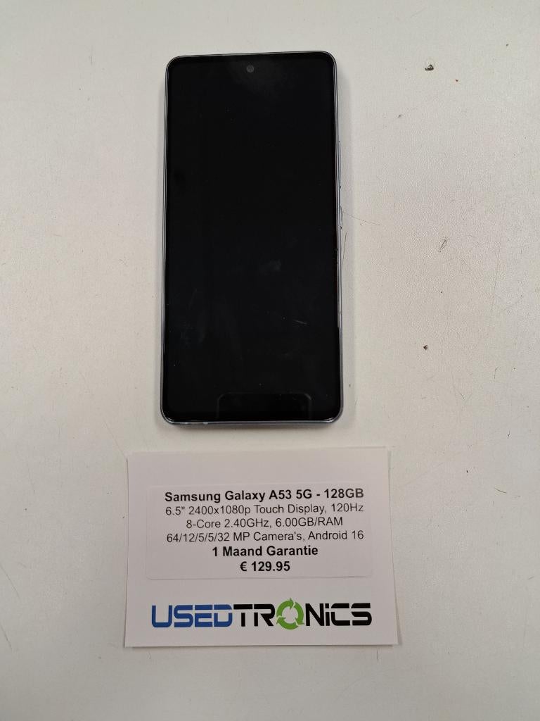 Samsung Galaxy A53 5G - 128GB, Gebruikt, Zwart, Touchscreen, Ophalen of Verzenden
