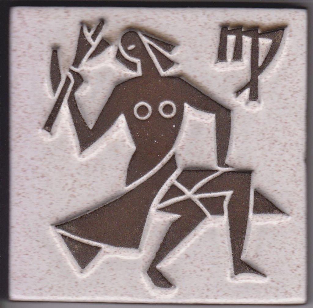 Vintage Westraven reliëf wandtegel Sterrenbeeld Maagd, Antiek en Kunst, Antiek | Wandborden en Tegels, Ophalen of Verzenden