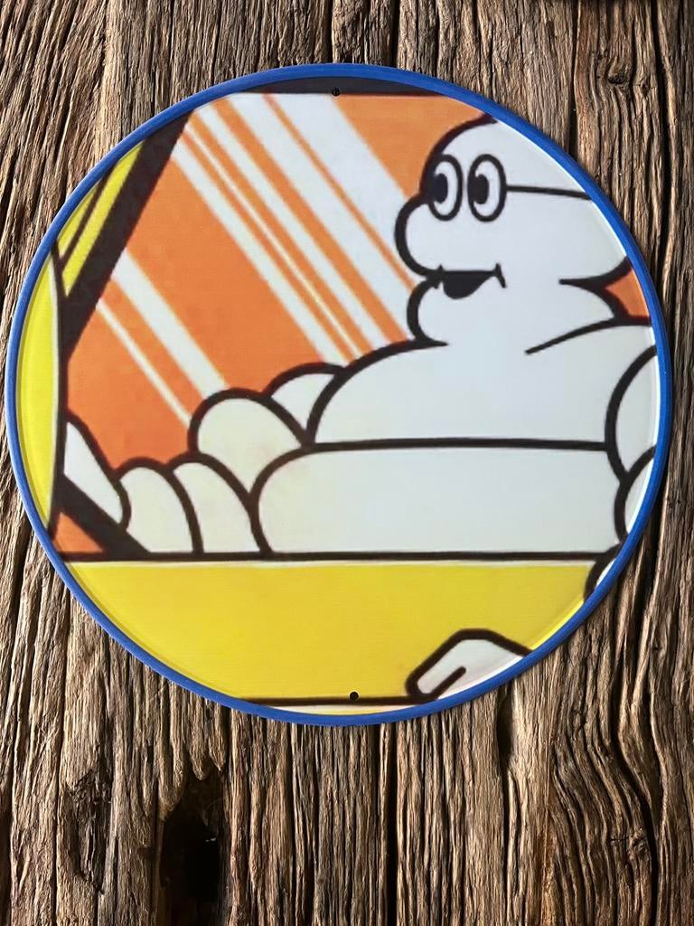 Michelin reclame wandplaat ,Bibendum, Reclamebord rond 30 cm, Verzamelen, Merken en Reclamevoorwerpen, Ophalen of Verzenden, Zo goed als nieuw