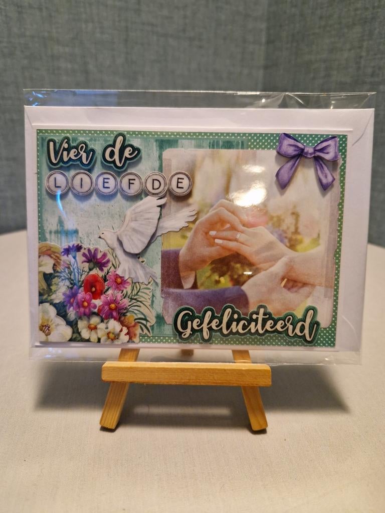 Kaartje huwelijk/trouwen ring om vinger schuiven, Ophalen of Verzenden, Nieuw, Overige thema's