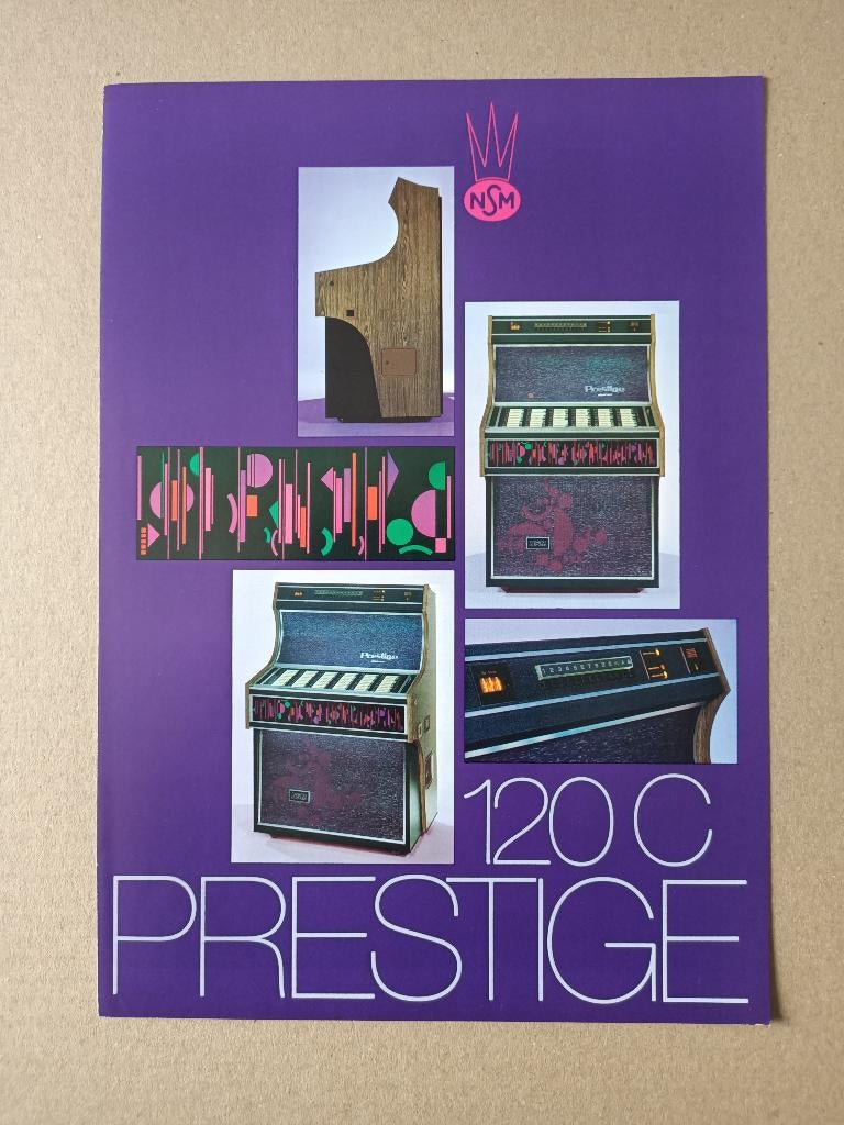 Folder: NSM Prestige 120C (1976) jukebox, Verzamelen, Verzenden, Gebruikt, 1950 tot 1960, Seeburg