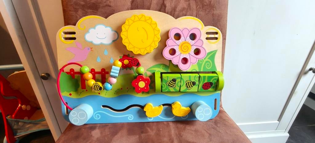 Houten ActivityCenter/Activiteitenpaneel van BigJigs, Ophalen of Verzenden, Zo goed als nieuw, Babygym