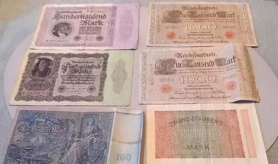 100.000 mark. oude Duitse Marken uit 1910, 1923, Ophalen of Verzenden, Euro's