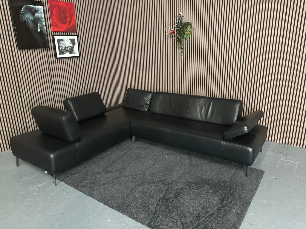 GRATIS LEVERING Montel Design Hoekbank 280x230 GEREINIGD, Huis en Inrichting, Banken | Bankstellen, 250 tot 300 cm, Hoekbank, Leer