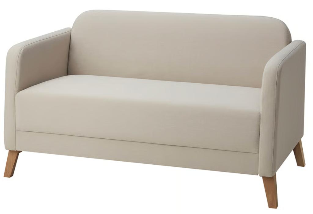 LINANÄS 2-zitsbank, Vissle beige, Ophalen, Gebruikt, Minder dan 75 cm, Hoekbank