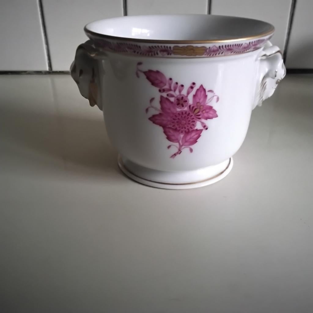 Prachtige  herend bloempot met Chinees bouquet  patroon, Antiek en Kunst, Ophalen of Verzenden