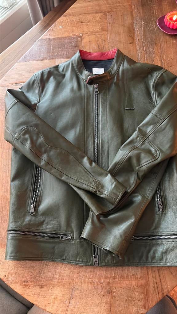 Origineel Burberry jack leer, Ophalen of Verzenden, Zo goed als nieuw, Maat 52/54 (L), Bruin