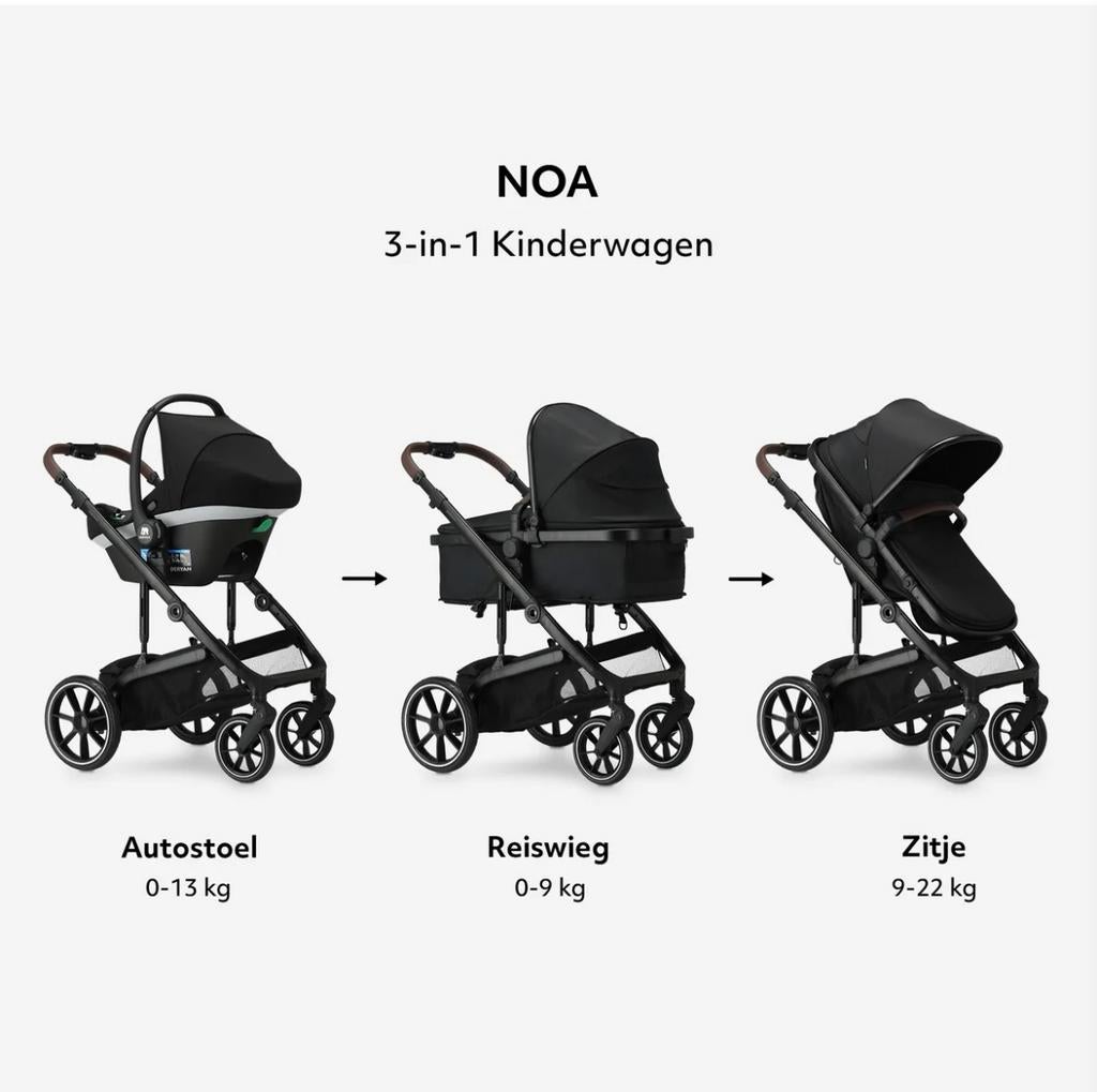 NIEUW Kinderwagen 3 in 1 met accesoires (deryan), Met autostoeltje, Nieuw, Ophalen, Kinderwagen