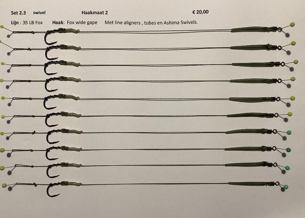 karper onderlijnen met swivel aan het eind, Ophalen of Verzenden, Nieuw, Overige typen