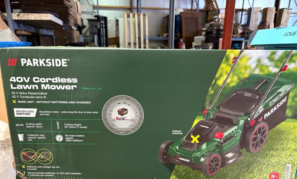 Parkside 40V Accu Grasmaaier, Tuin en Terras, Grasmaaiers, Ophalen, Accu-grasmaaier, Nieuw, Opvangzak
