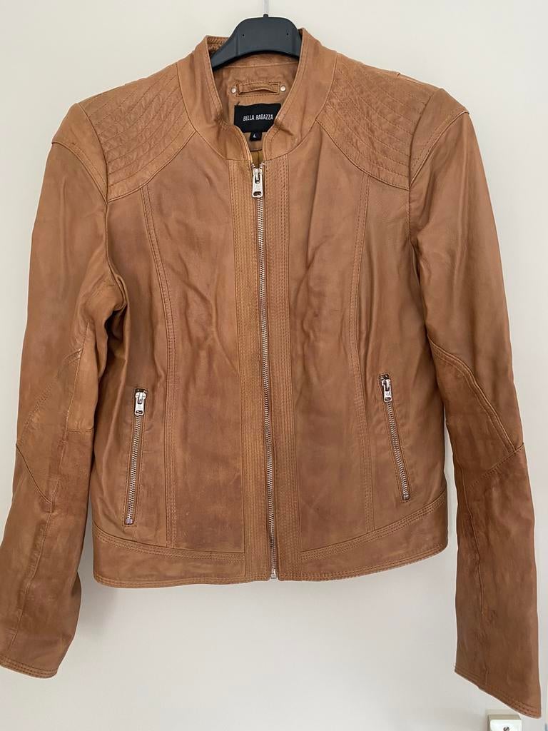 Schapenleer jasje maat L Bella Ragazza, Ophalen of Verzenden, Gedragen, Maat 38/40 (M), Bruin