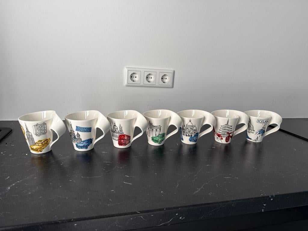 Villeroy & Boch New Wave Landen Collectie Mokken (7 stuks), Ophalen of Verzenden, Zo goed als nieuw, Overige stijlen, Kop(pen) en/of Schotel(s)