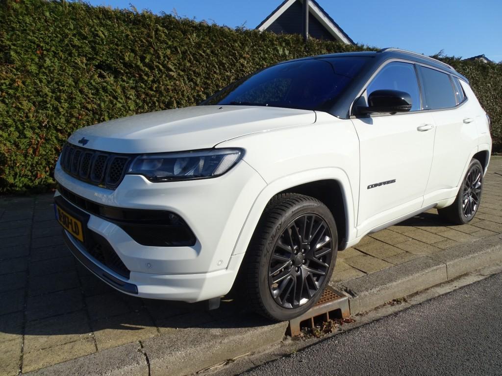 Jeep COMPASS 4WD XE 240 HYB. S-Clima-Carplay navi-Leer-Media, Automaat, 4 cilinders, Met garantie (alle), Wit