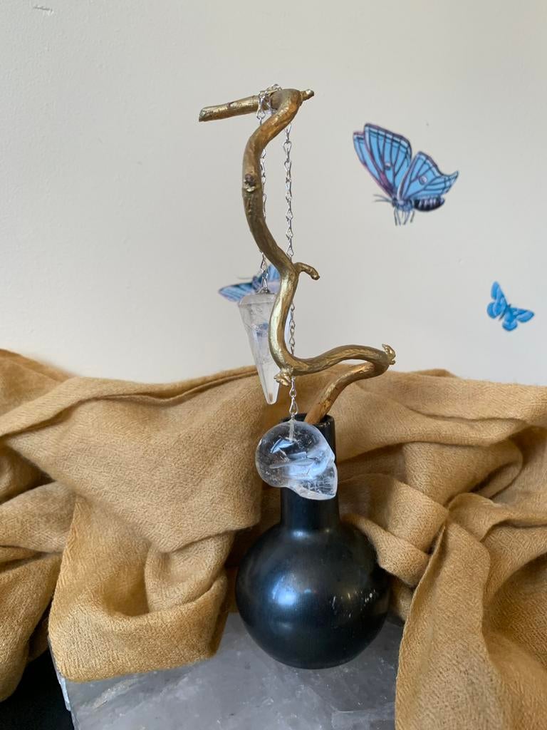 Bergkristal pendel schedel skull beschermt inzicht intuïtie, Ophalen of Verzenden, Nieuw