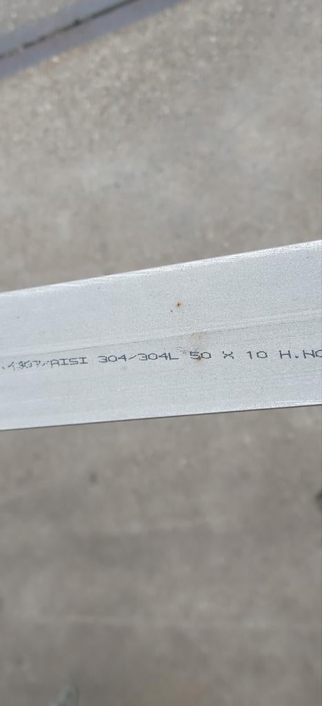 RVS strip 50x10 mm, ca. 3 meter lang, AISI 304-304L, Ophalen, Nieuw, Overige metalen