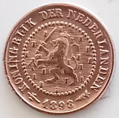 Halve cent brons uit 1898, Postzegels en Munten, Munten | Nederland, Ophalen of Verzenden, Koningin Wilhelmina, Overige waardes
